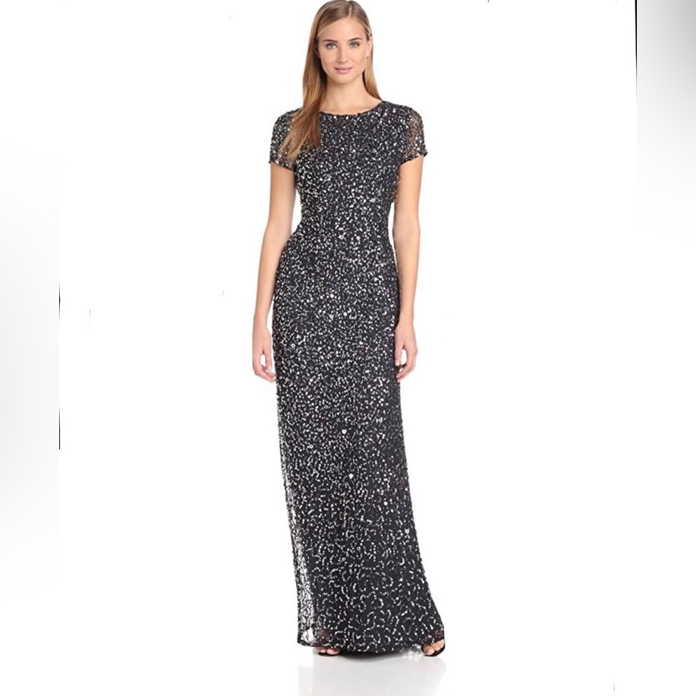 Sequence gown maxi dress wedding Adrianna Papell
